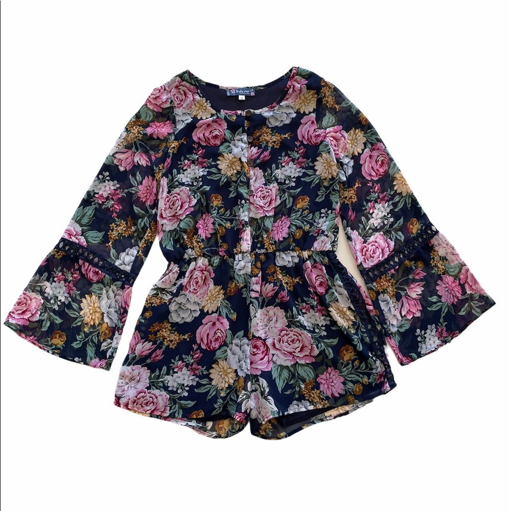 Floral Romper Girls sz 14